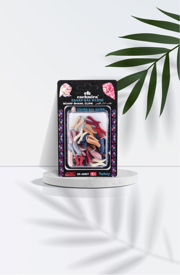 Cachmira Lale Model Renkli Klips 25li